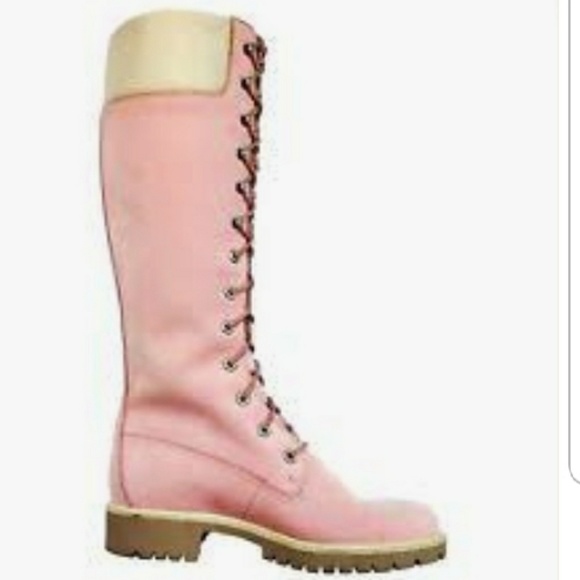 pink knee high timberland boots